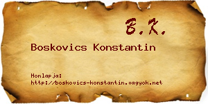 Boskovics Konstantin névjegykártya
